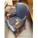 Vintage Leather and Wood Board Room Guest Side Chair